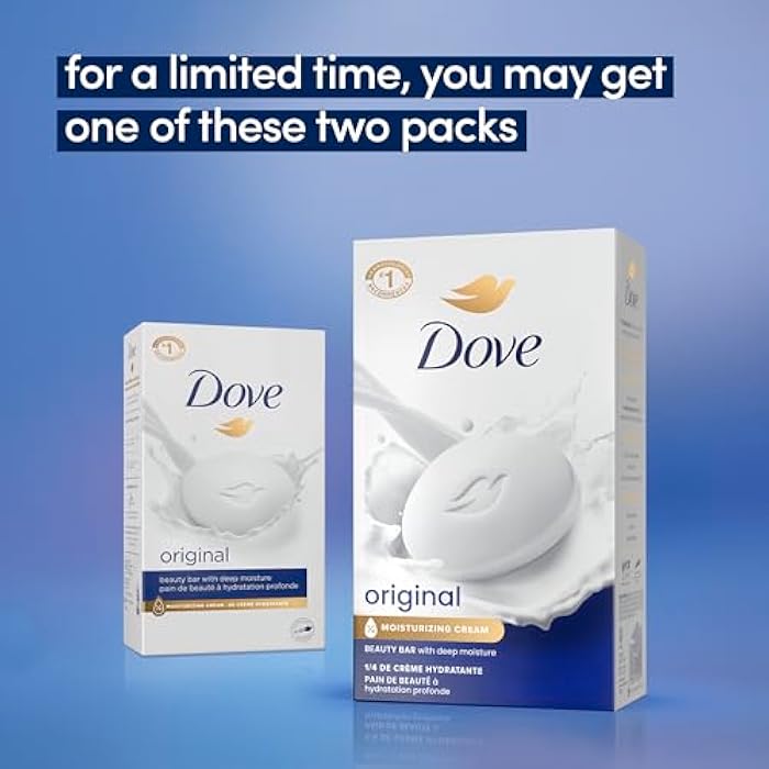 Dove Beauty Bar Soap Original 8 Count for Soft, Smooth Skin, with 1/4 Moisturizing Cream 3.75 oz - Image 3